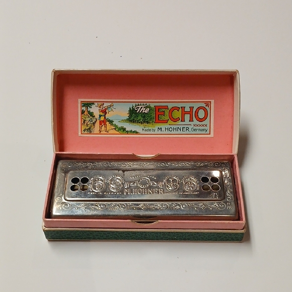 Other - The Echo M. Hohner Harmonika in Silver with Box